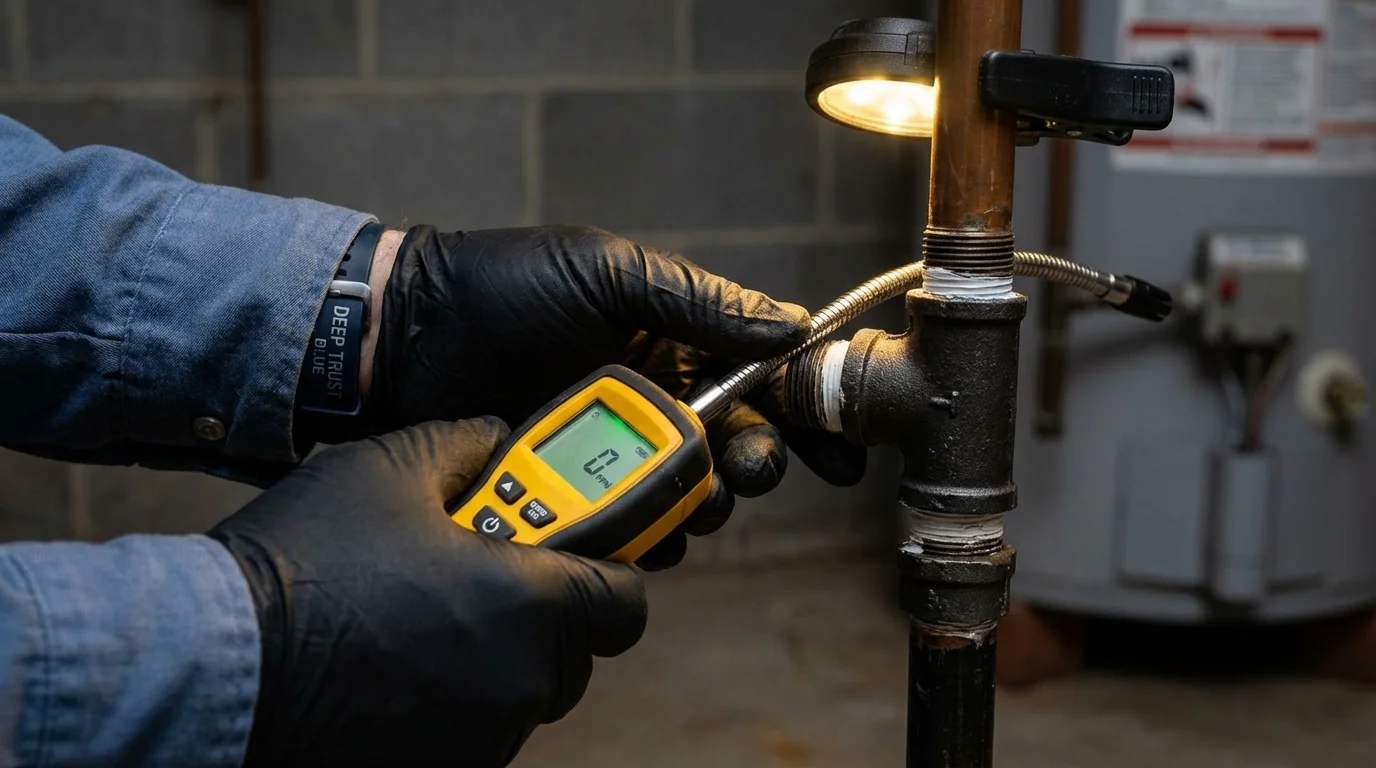 Gas leak detection with electronic sniffer by Johns Plumbing LLC in Litchfield Park
