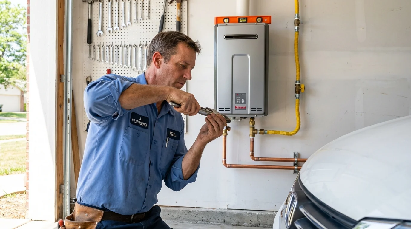 Tankless water heater installation by a Johns Plumbing LLC plumber in Litchfield Park